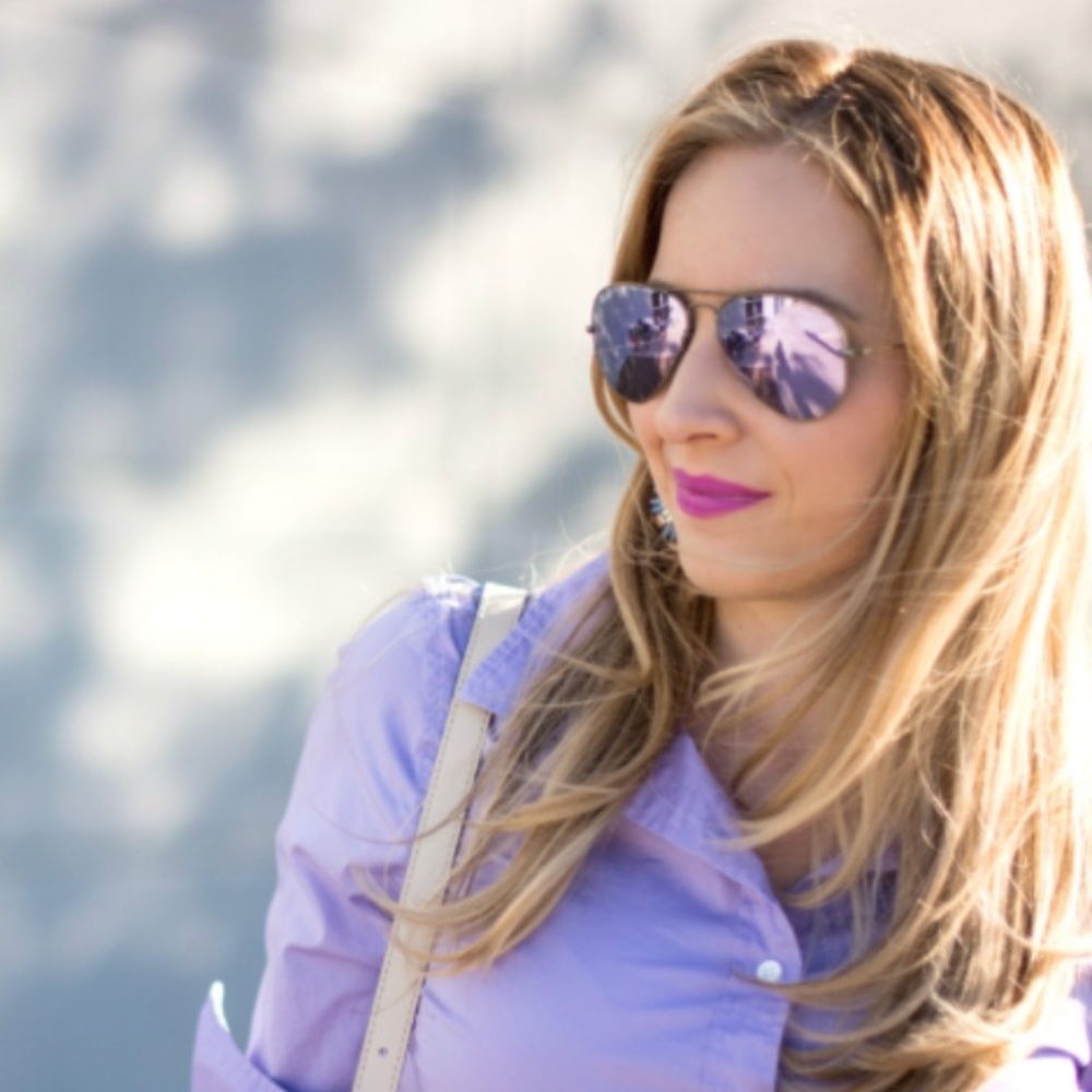 Ray Ban Polarized Aviators, Lilac Flash, Bronze